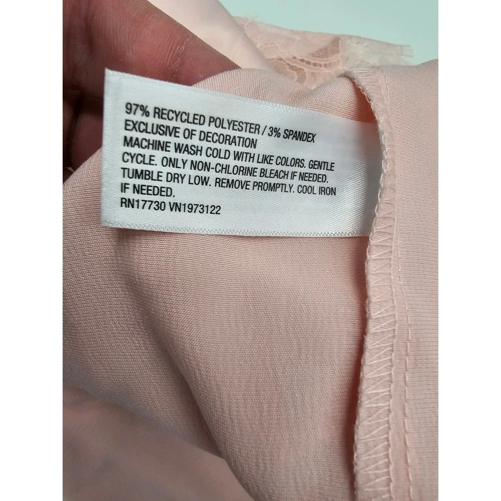 A New Day Womens Lace Trim Satin Pajama Shorts Pink Polyester Blend Size Medium